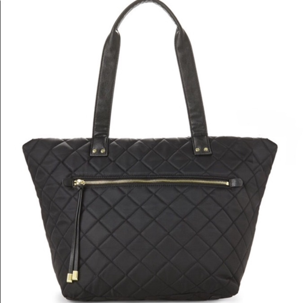 Black Quilted Tote Handbag